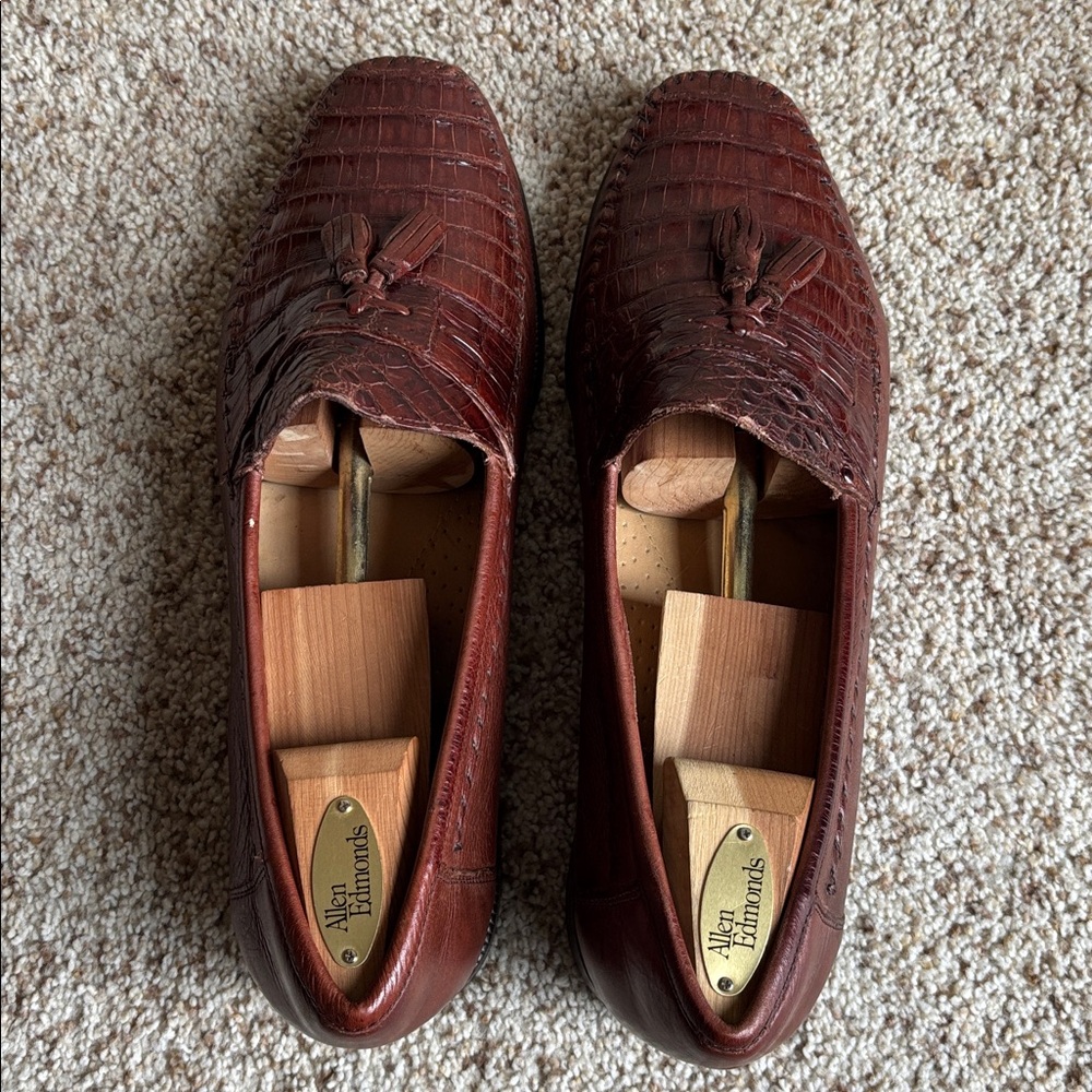 Florsheim Imperial Brown Genuine Caiman Alligator Gator Croc Leather Loafers 12 - Picture 5 of 11